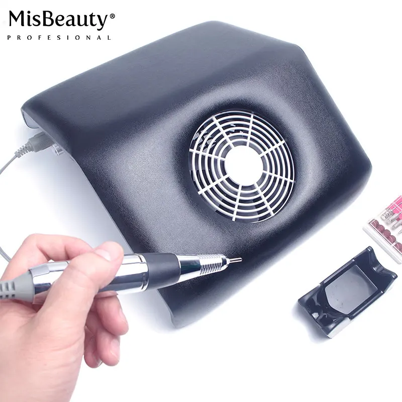 High quality Electric Nail Drill Machine and powerfull Nail dust collector All in one (Black) 2 in 1 dust collector for grinder