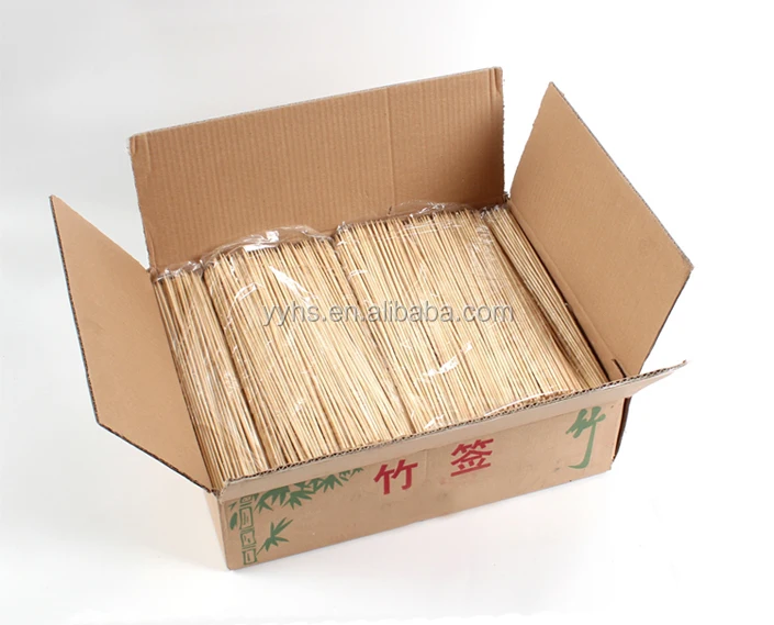 20cm long disposable grill needle bbq bamboo stick, one-off round sticks for meat food or party