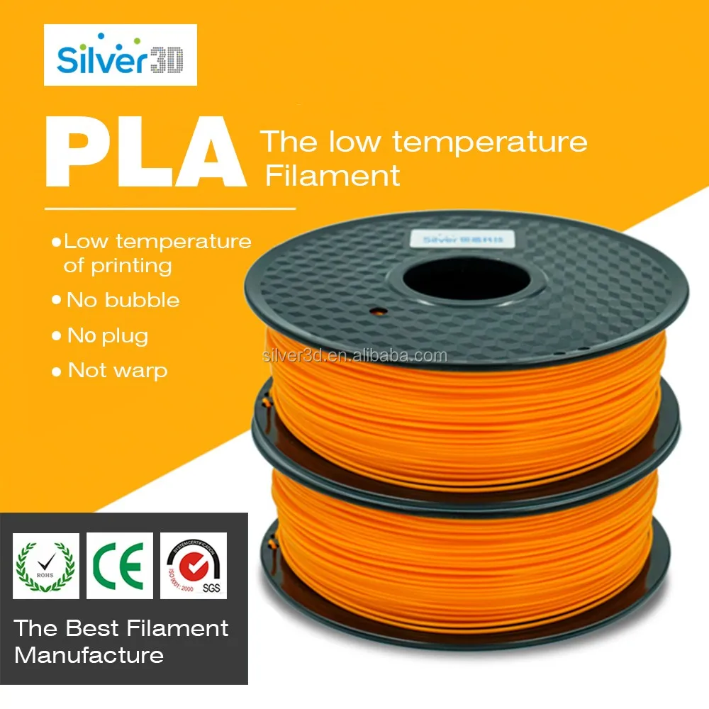 
High quality 1.75mm 3mm abs pla filament 3d printer yellow color 