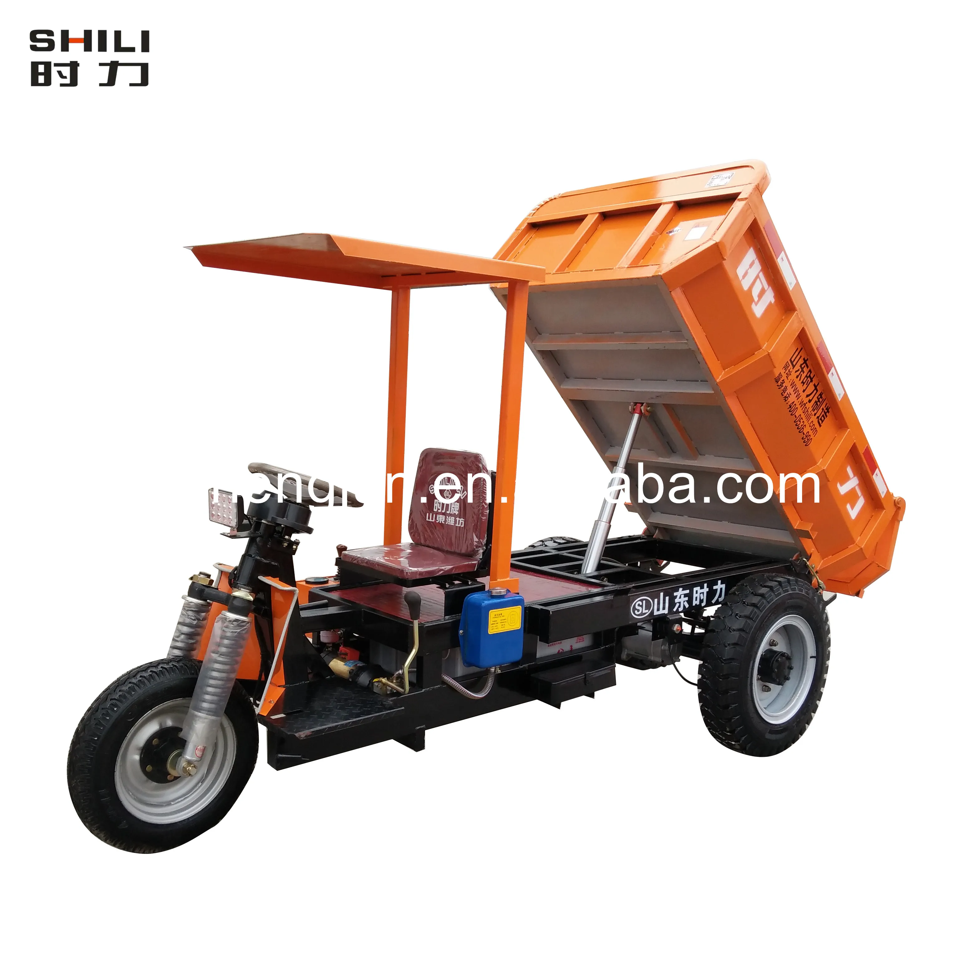 Heavy Duty Dump Electric Tricycle For Construction