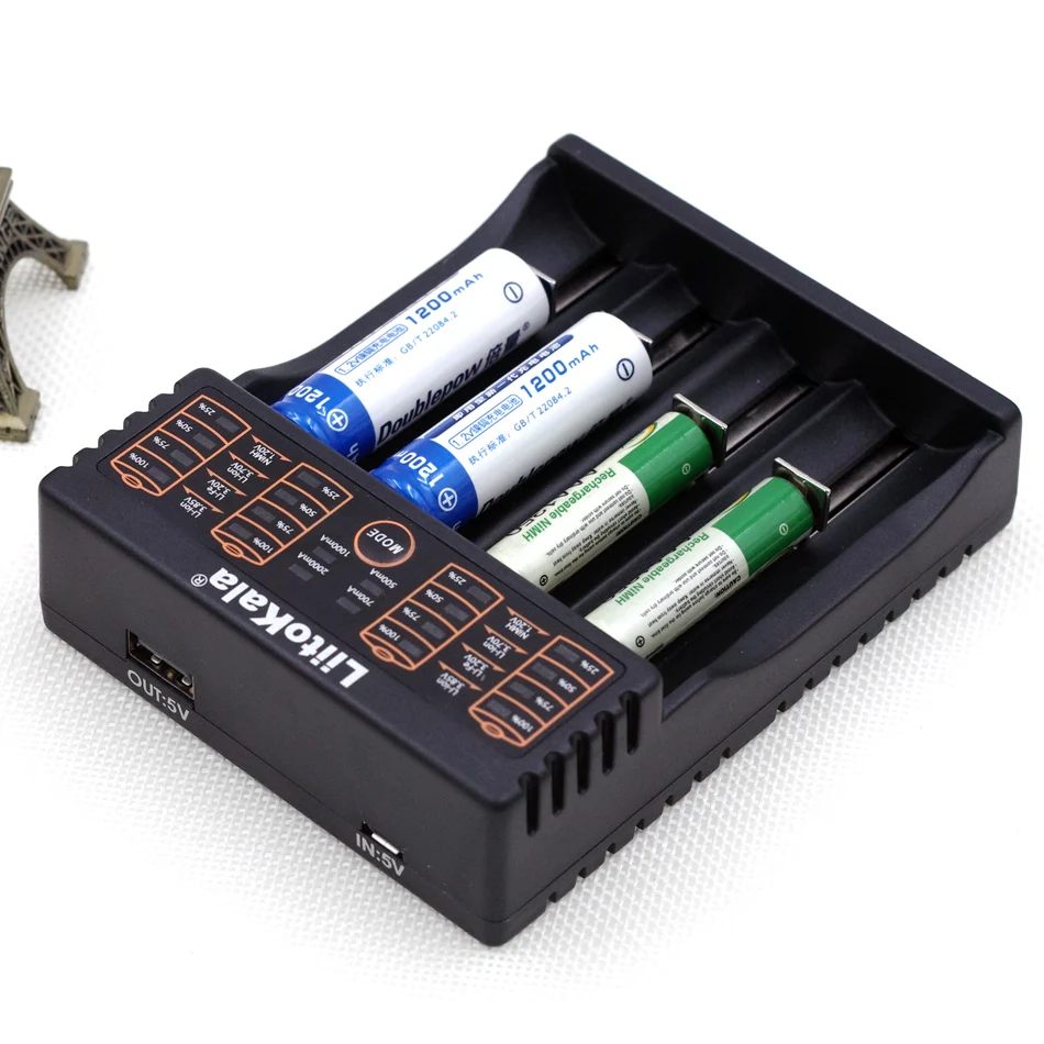 Liitokala USB charger for AA/AAA 18650 26650 10440 14500 16340 25500 NiMH lithium battery