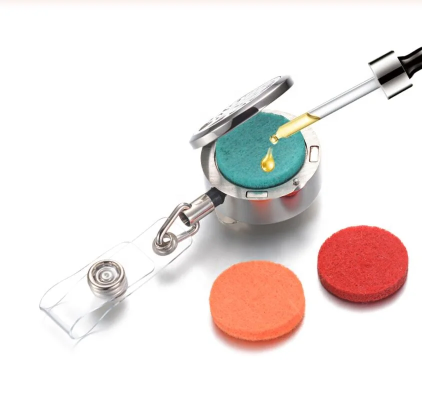 30mm Diffuser Locket Pendant Retractable Badge Reel Nurse ID Name Card Badge Holder Clip Student Nurse Badge Holder Gift