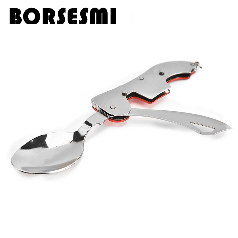 New Camping spoon fork knife set travel reusable cutlery 3 in 1 Picnic stainless steel Flatware Sets folding portable tableware