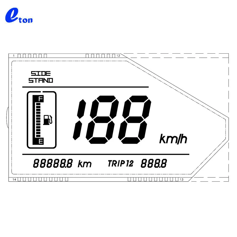 2020 new design  Rohs car speedometer lcd screen for fz16 yamaha