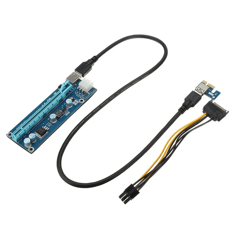 4pcs Stable Version PCI Express Extender Riser Card PCI-E 1X To 16X USB 3.0 To Extension Power Cable For ETH GPU Mining Machine