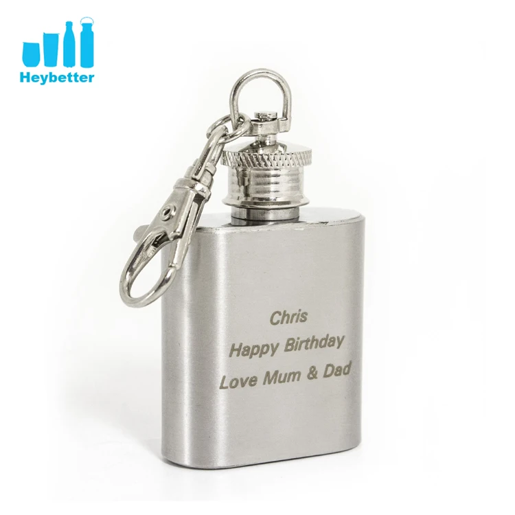 Экологичная Мини фляжка из нержавеющей стали объемом 1 унция