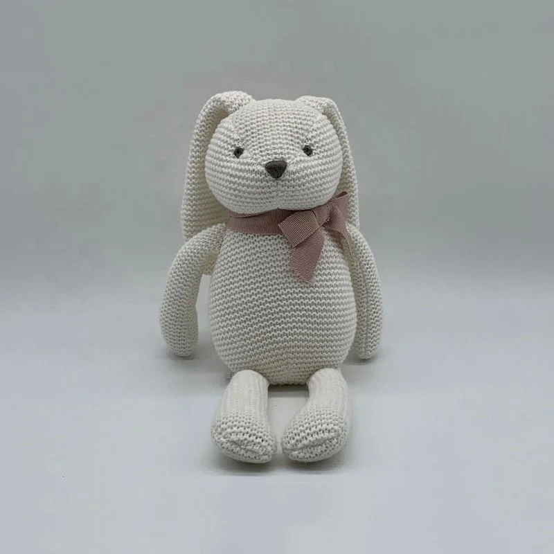 OEKO 100% organic no dyeing bunny stuffed animals, organic cotton baby stuffed toys