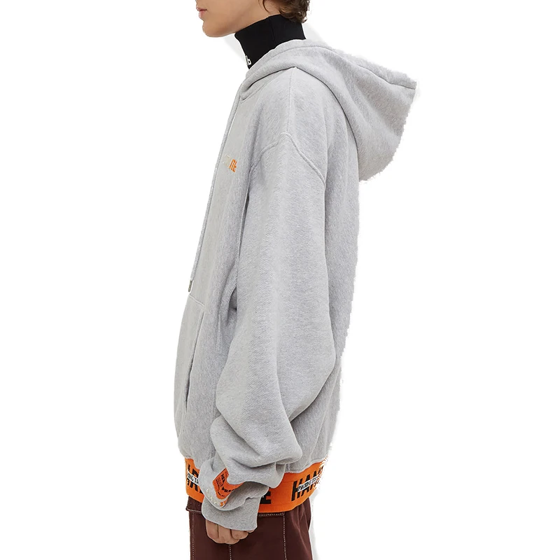
new winter design contrast color custom logo oversized drop shoulder with kangaroo pocket pullover hoodie 