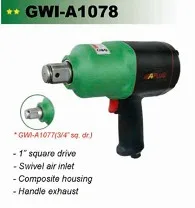 APLUS GWI-A1078 ,1 INCH Twin hammer PISTOL TYPE 5,500RPM TORQUE 2033NM Air impact wrench