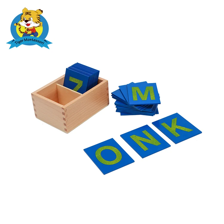 Wooden Montessori Educational Toy Lower and Capital Sand Letters for kids for learning