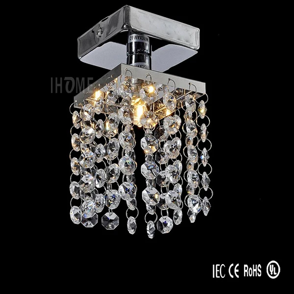 Beautiful Square Modern Small Led Crystal Chandeliers For Corridors Aisles Living Room Bedroom