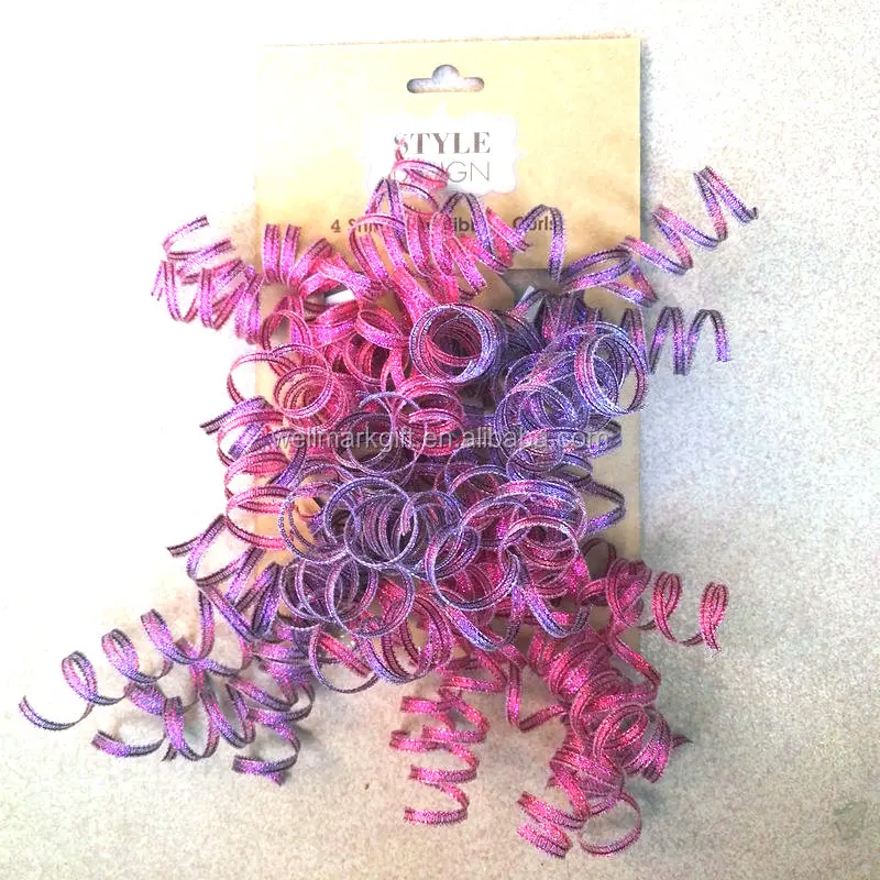 Christmas Theme Party Holiday Birthday Gift Box Decoration Metallic Shimmy Glitter Polyester Fabric Woven Ribbon Curly Swirl Bow