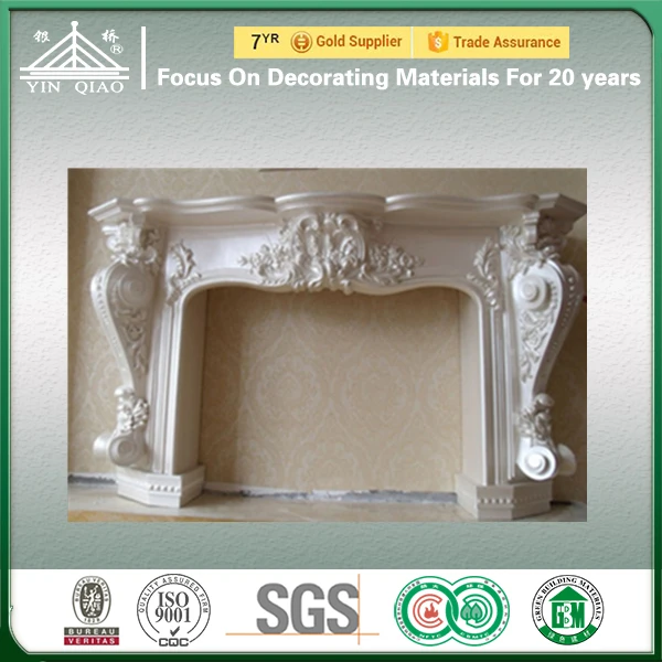 European Style Decorative Hand Carved Plaster Column Fireplace/Fireplace Mantel