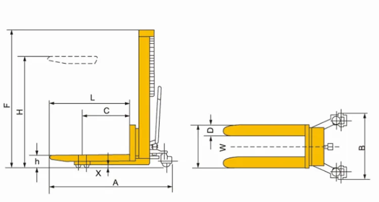Factory Outlet Hydraulic Pump Hand Pallet Stacker 1.0 Ton Price