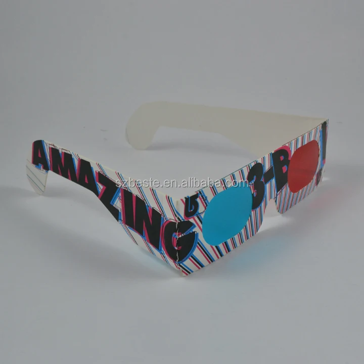 
Red cyan anaglyph 3d paper eye glasses,red blue 3d paper glasses 