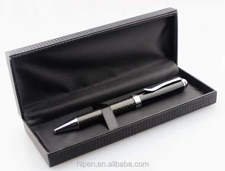 Luxury gift set carbon fiber laser custom logo pen with carbon fiber box for Man And Woman