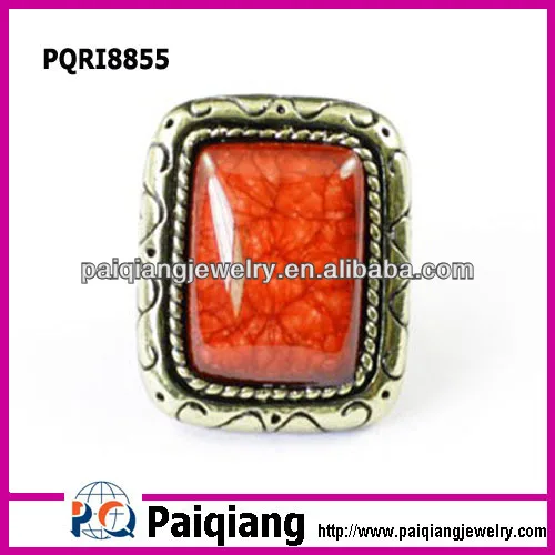 
Gold design antique red turquoise stone rings 