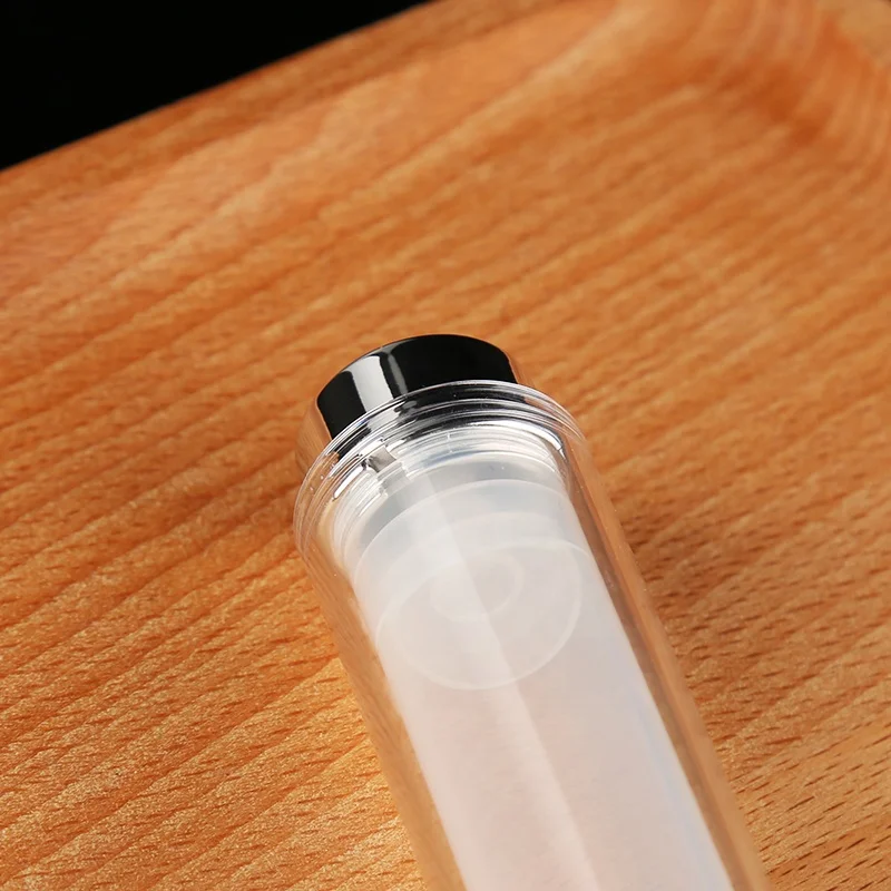 Transparent Empty 15ml Cosmetic Packaging Tube Syringe Shaped Airless Bottle Cosmetic Packaging Tube
