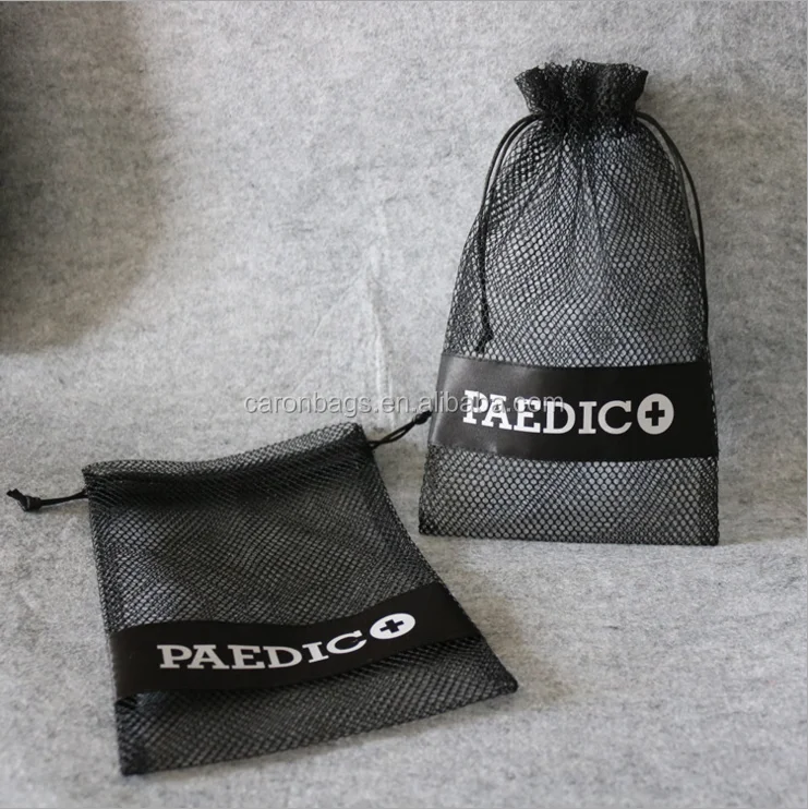 custom hot sale small mesh net drawstring bag travel storage pouch