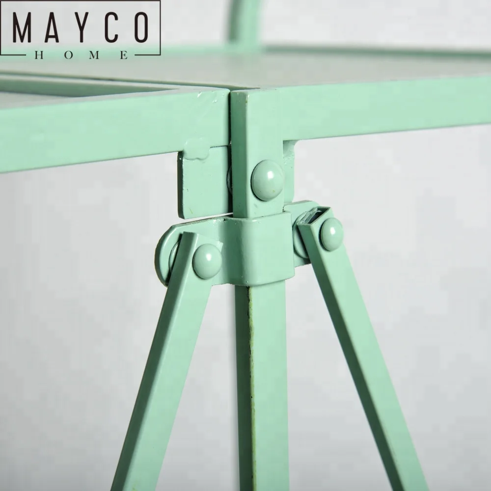 Mayco Steel Storage Rack with Wheels 3-Shelf Folding Service Cart Kitchen Storage Cart