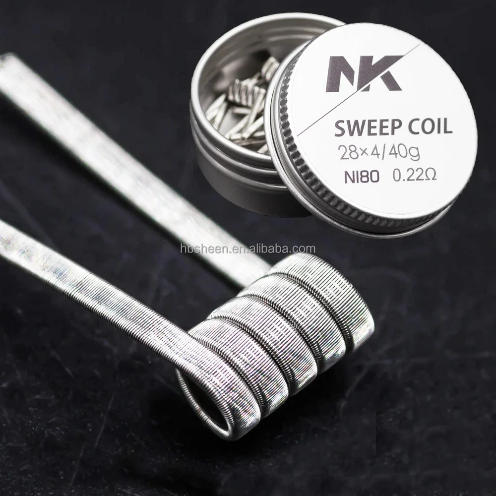 
Sweep coil/ quad fused clapton coil for RDA 28*4/40 double coil 0.11ohm hugh cloud and better flavor 