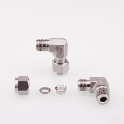 High quality ZG1/8 male thread O.D 1/8 inch hard tube stainless steel 304 Right angle elbow braidede waoter hose connector