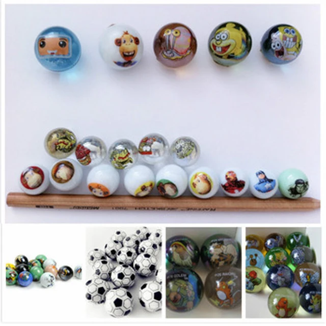 2019 hot selling 16mm Custom Printed Toy Glass Marbles  for sale