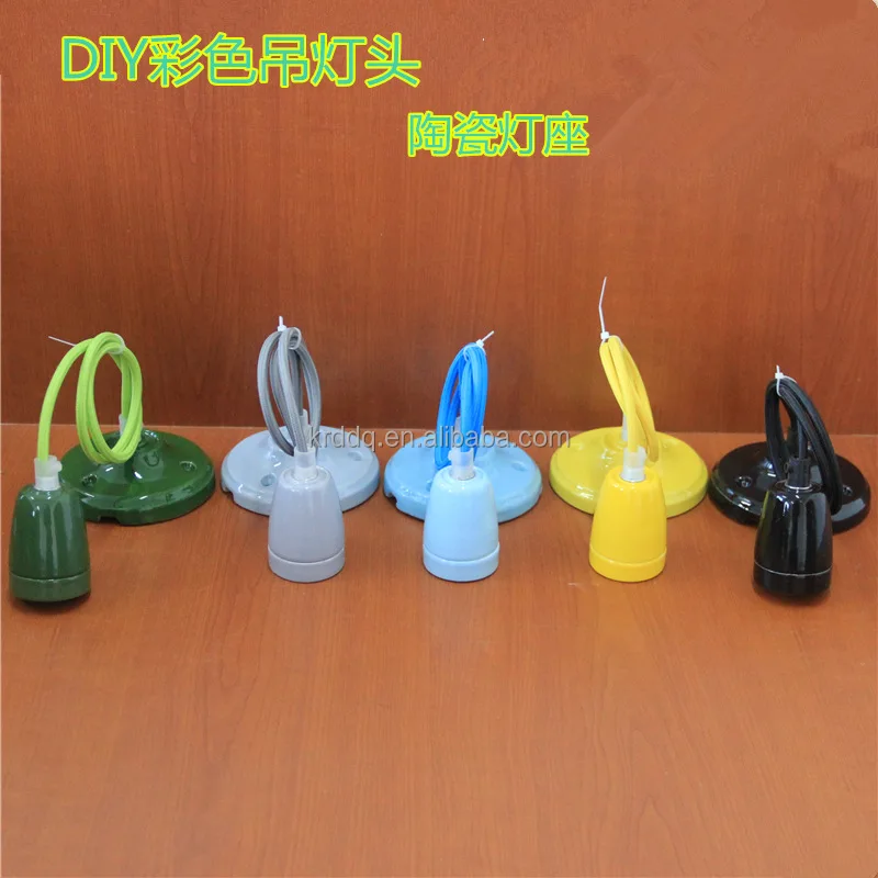 510 screw shell vintage decorative e27 porcelain lamp holder with wire