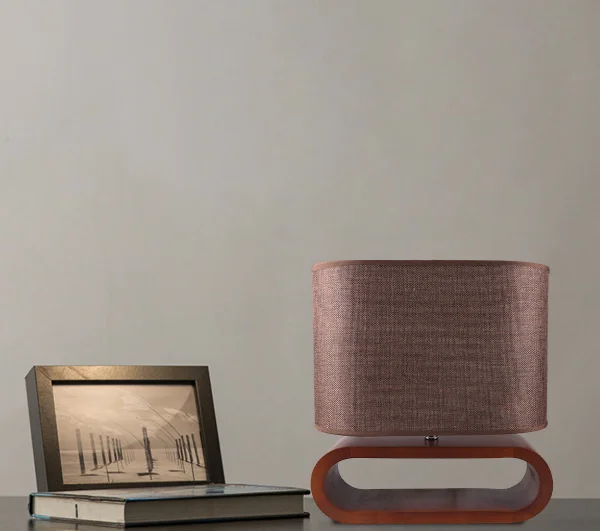 Oriental Maker Decoration Desk Lamp Wood Table Lighting Modern Design Interior Restaurant With Fabric Shade