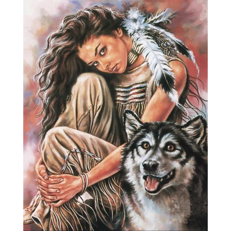 The wolf and the maiden round or square drill diamond embroidery kits home decoration gift DIY full diamond painting