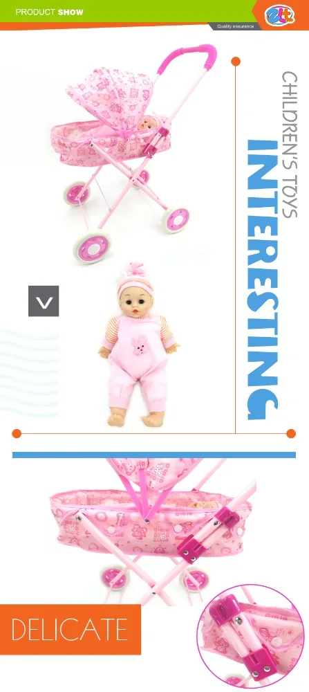 Funny trolley toy baby doll stroller for kids