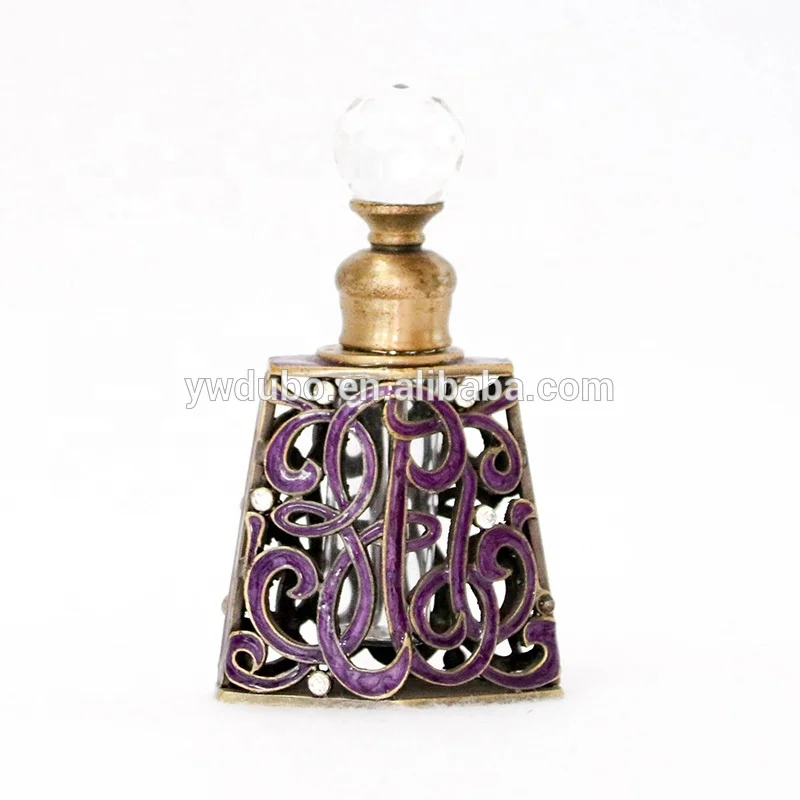 6ml Antique Metal Pocket Bag Perfume Bottle Empty Glass Essential 0il Bottle OEM ODM Manufacturer#70054/70055/70056/70057