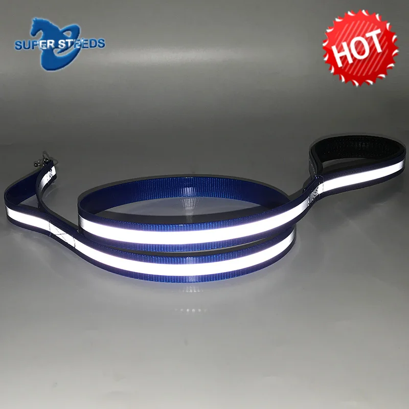 DL004 бесплатный образец Светоотражающие поводок собаки, прочный Запуск Glo в темно-Pitbull собаки поводок