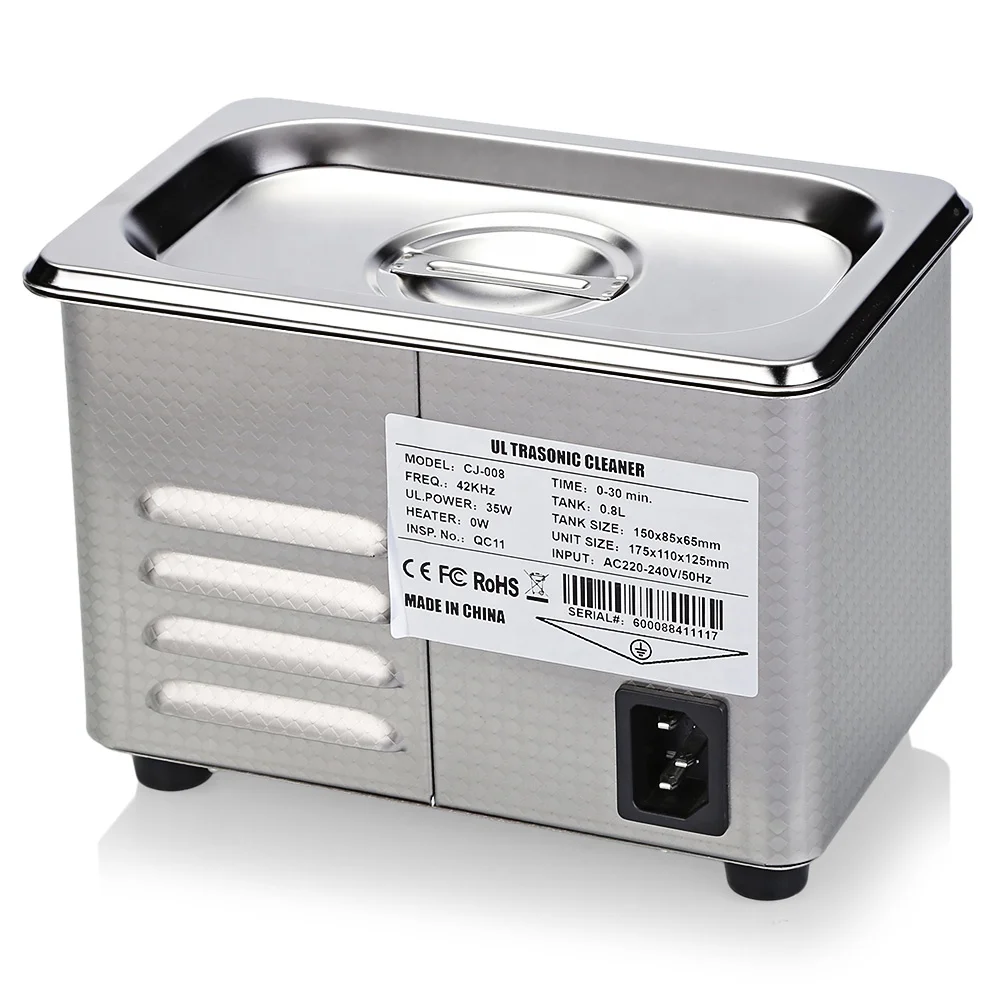 High performance portable Ultrasonic Cleaner for injector medical watch dental jewelry 0.8l 0.18gal 27oz mini ultrasonic cleaner