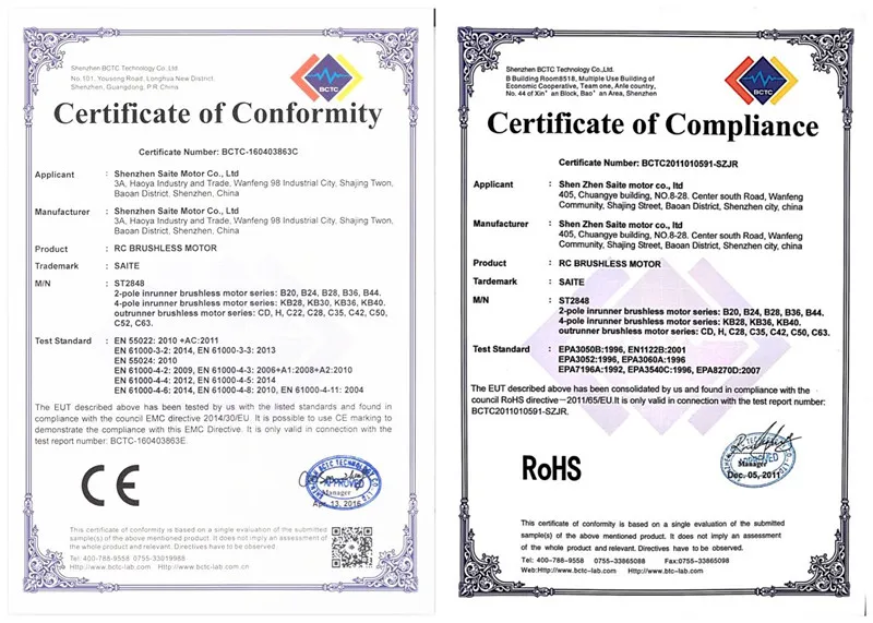 2 pole 2838 brushless hobby motor 3100kv-5500kv for remote control hobby grade car truck