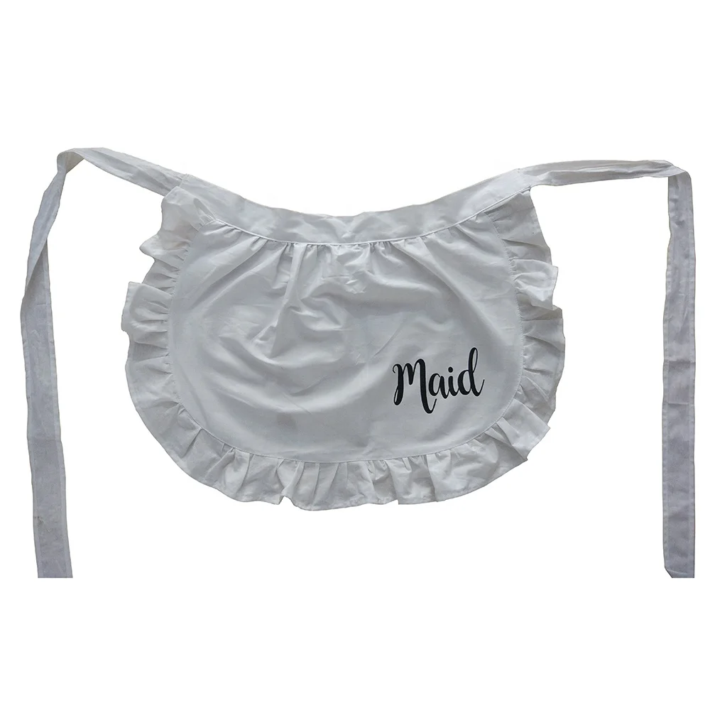 Красивый белый фартук горничной из 100% хлопка Женский на талию