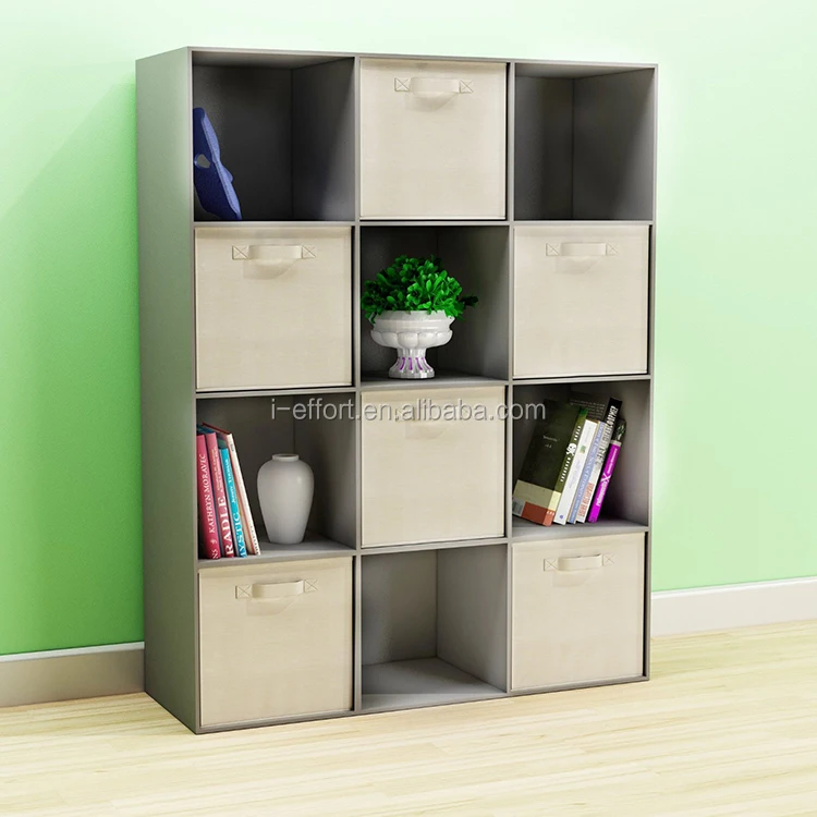 Foldable Fabric Storage Boxes Organizer Bins - 6 Beige Cubes Baskets