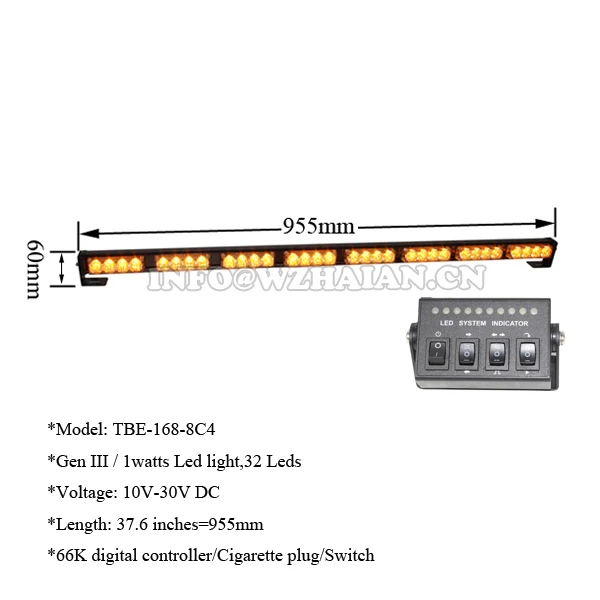 Amber Warning Strobe Lightbar LED Car Head Lightbar Yellow LED Traffic Warning Light Slim LED Strip Light