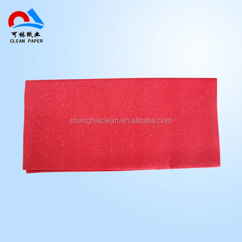 Colorful folded paper napkins at weddings