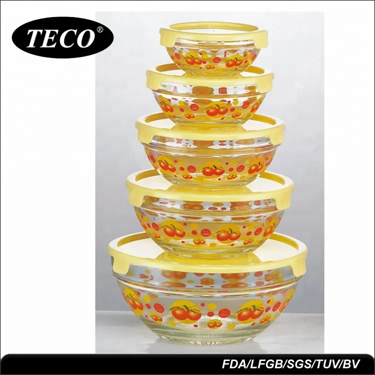 Оптовая продажа товары для дома большая стеклянная чаша фруктов Pyrex с силиконовой крышкой
