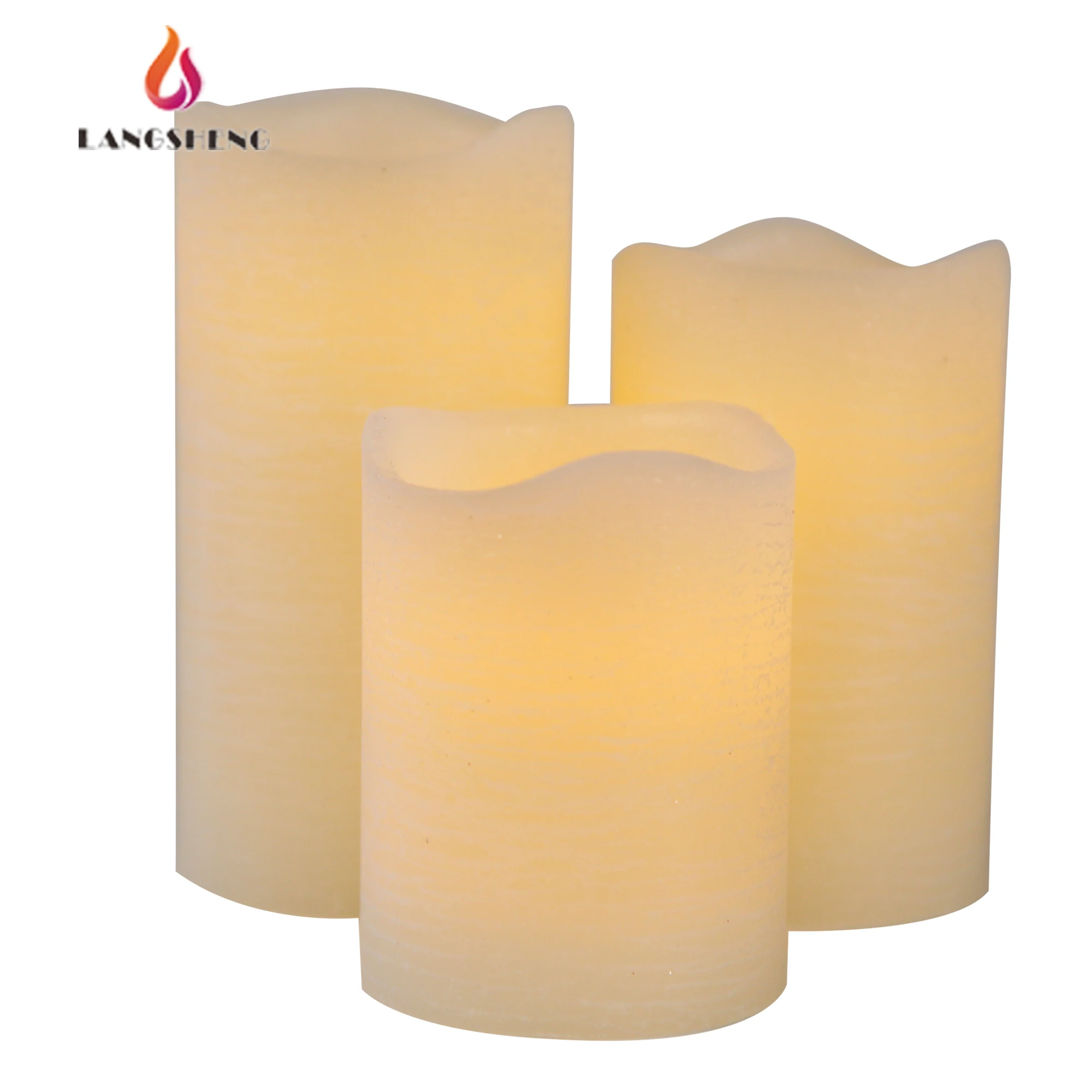 
Wholesale home decoration wax smokeless flameless moving wick pillar led electric candles with timer 