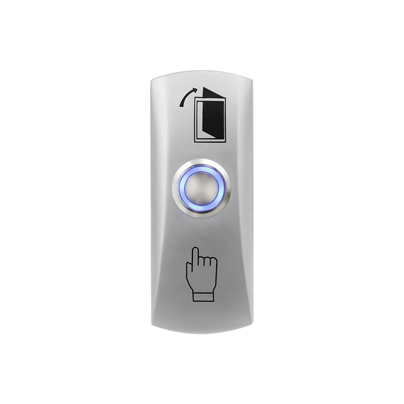 Normally ON Surface Mount Mini Zinc Alloy Metal Exit push button with LED Light Indicator