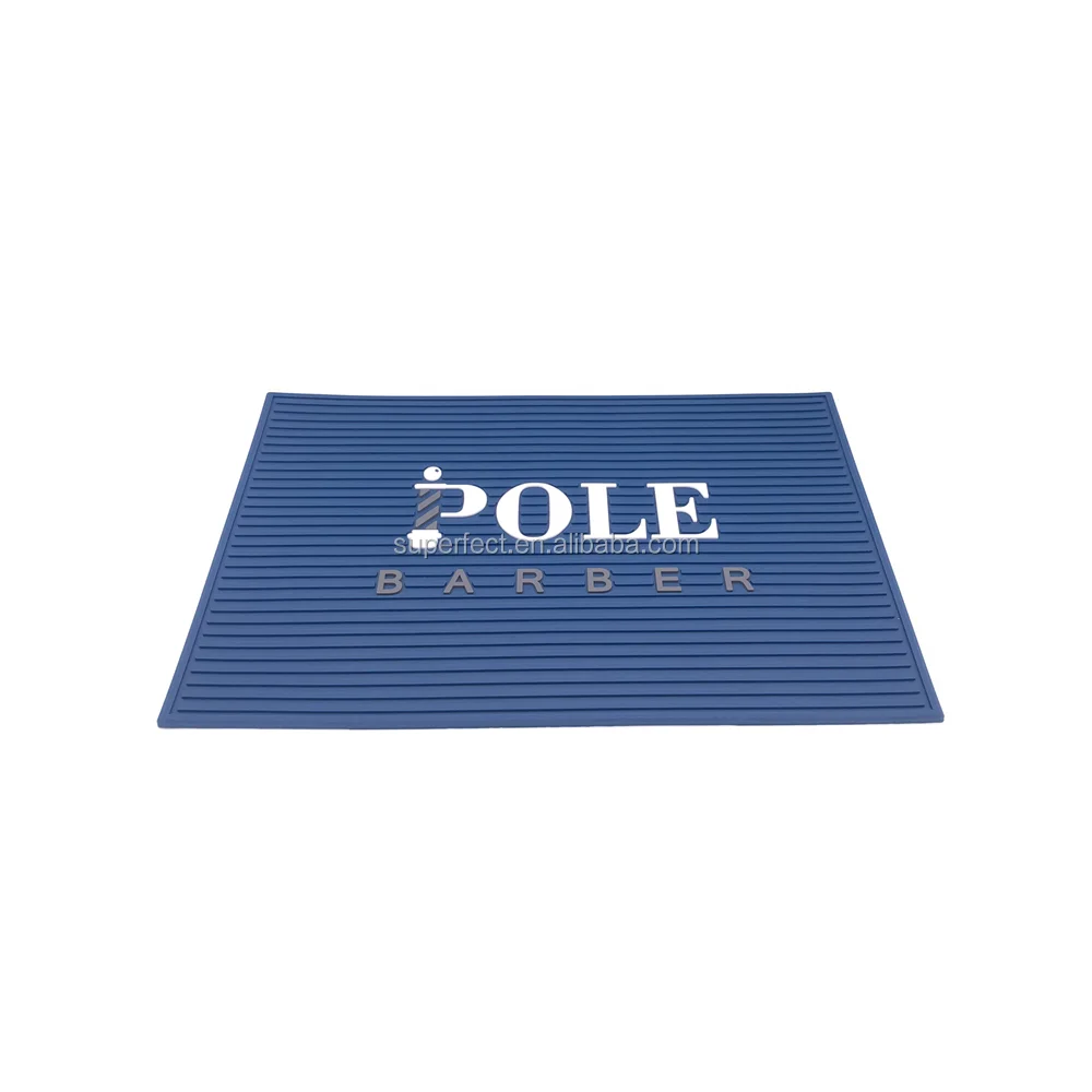 Custom design non-slip pvc rubber barber station mats barber accessories