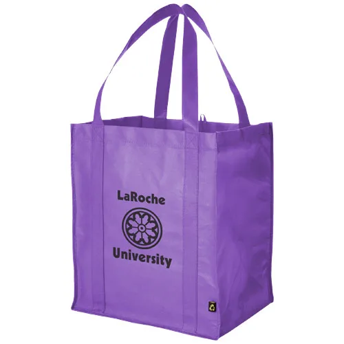 large durable custom logo printed pp non woven fabric store grocery shopping bag with strong long handle