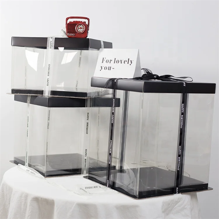 
Window Disposable Container pvc box Pet Transparent Cupcake Boxes Plastic Cake Box Clear 