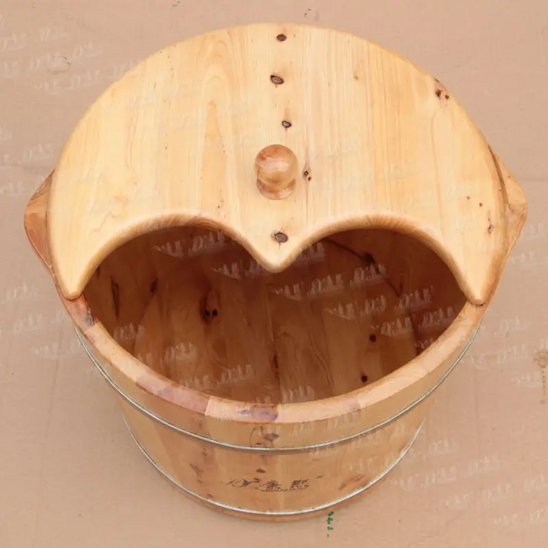 Chinese foot bucket, wooden foot spa tub, leg and foot massage function