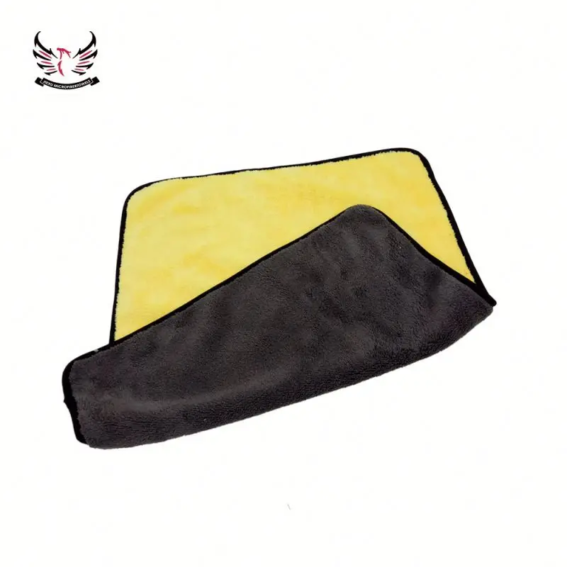 Car Towels Microfiber Drying Car Cleaning Cloth Automotive Detailing Dual Layer Wax Polishing Detailing Towel 600GSM,Orange/Gray