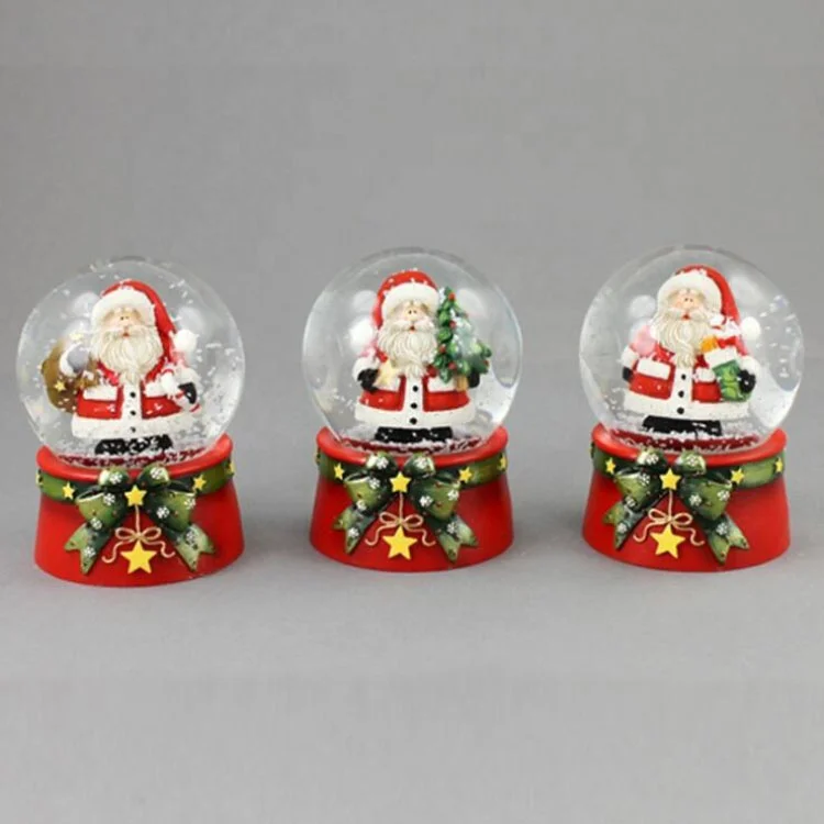 Wholesale mini Christmas resin elk snowman water snow globe with blowing snow