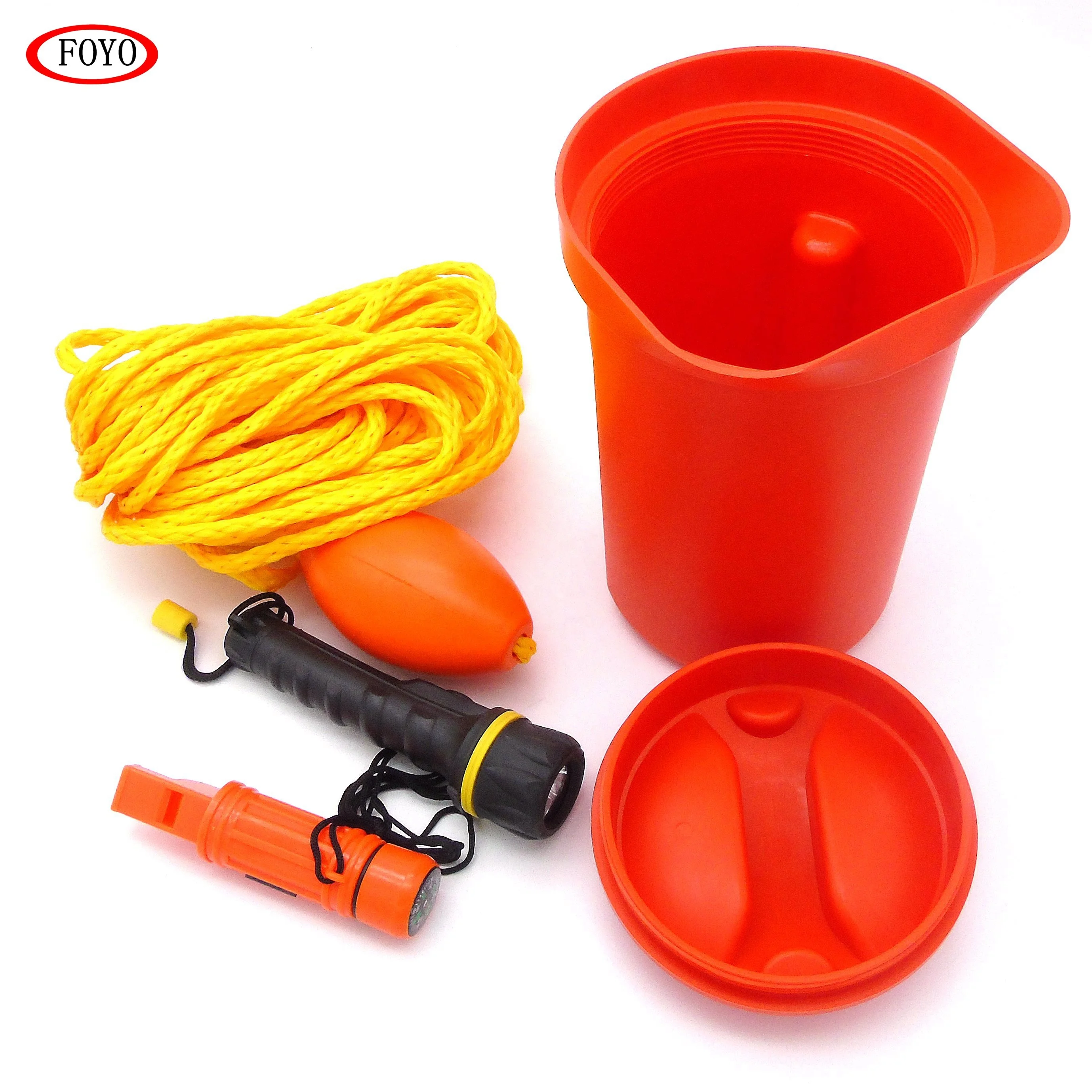 Foyo Bailer Marine Safety Kit with bailer scoop 50ft rope and float led torch and whistle