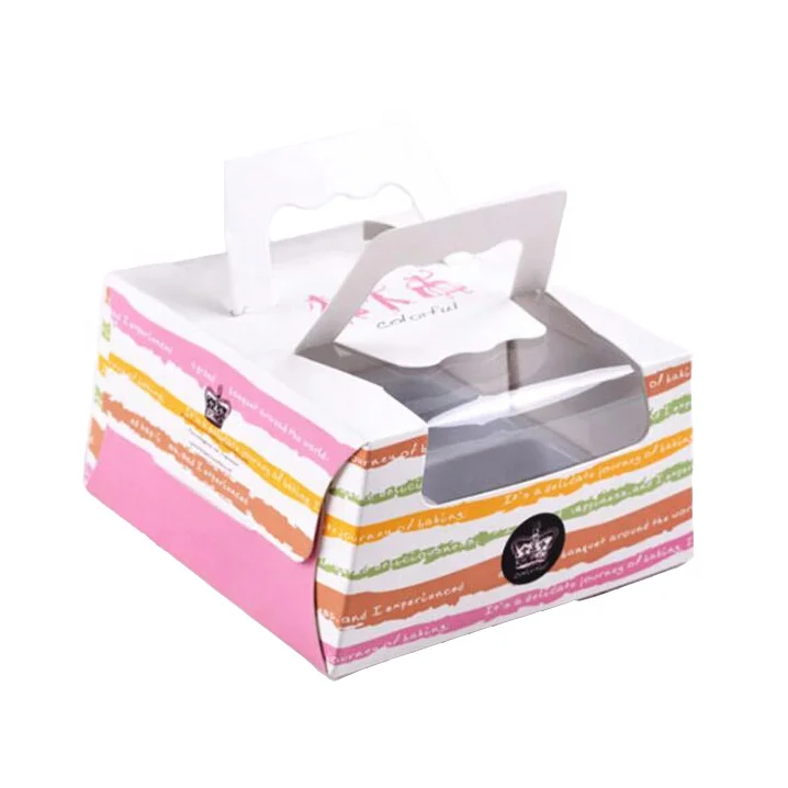 Disposable Custom Logo Baked Pastry Swiss Roll Hot Dog Folding Packaging Cake Box With Window